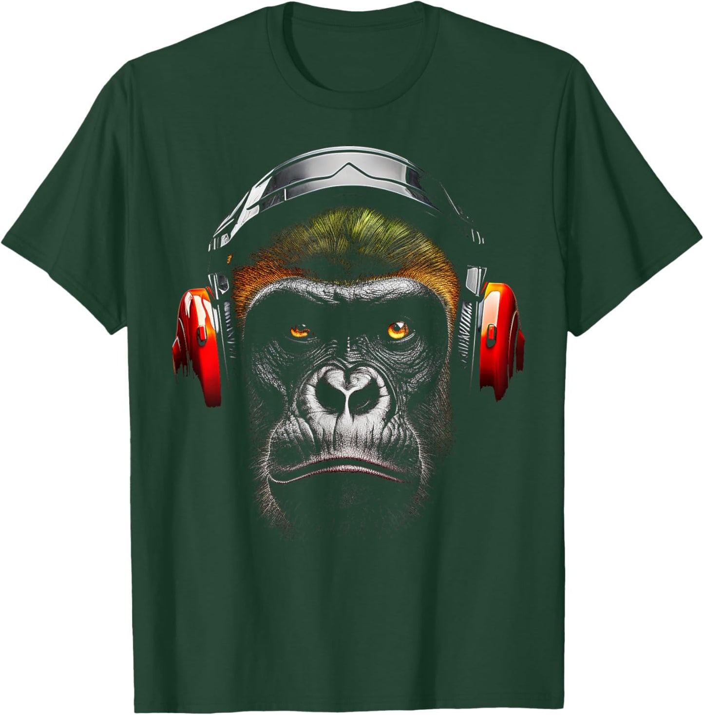 Gorilla Drawing Animal Headphones Artwork Gorilla T-Shirt - T-Shirt | Forest