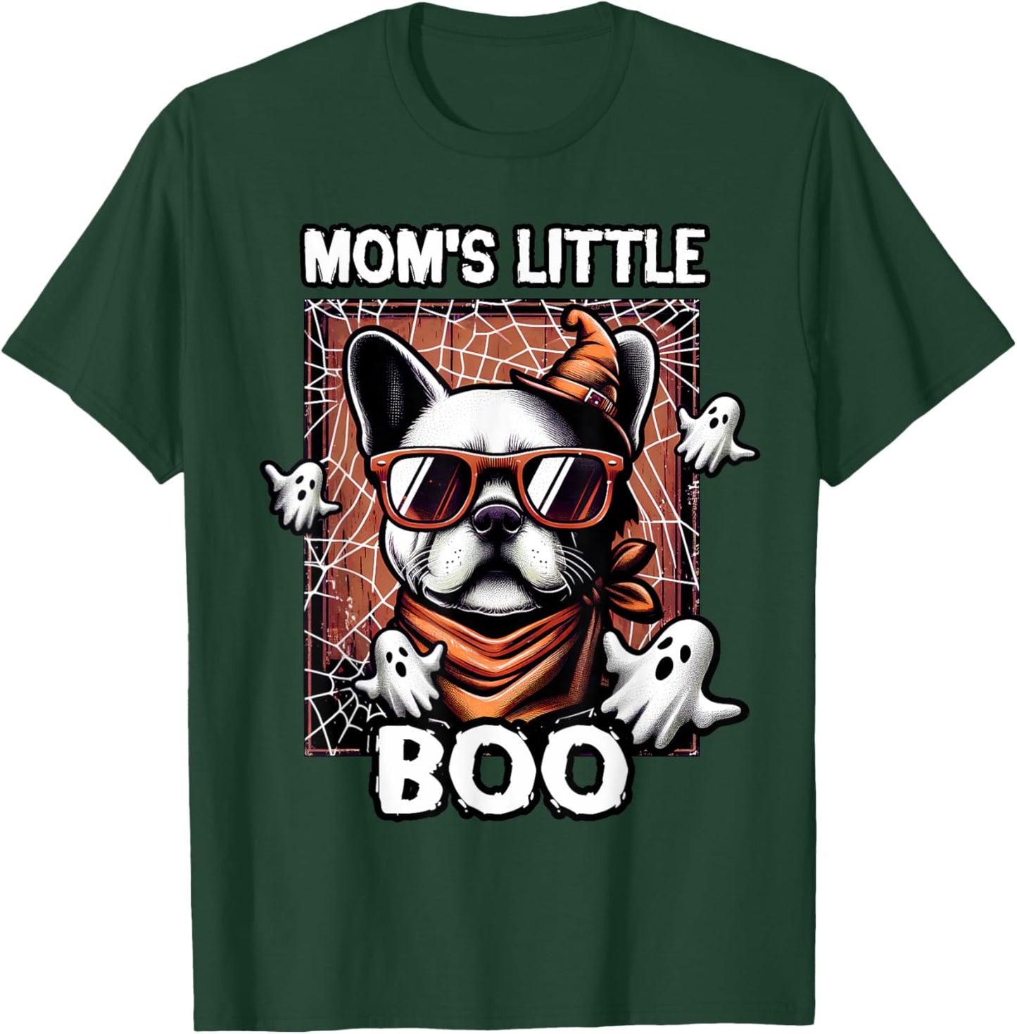 Frenchie Mom's Little Boo French Bulldog Halloween Dog T-Shirt - T-Shirt | Forest