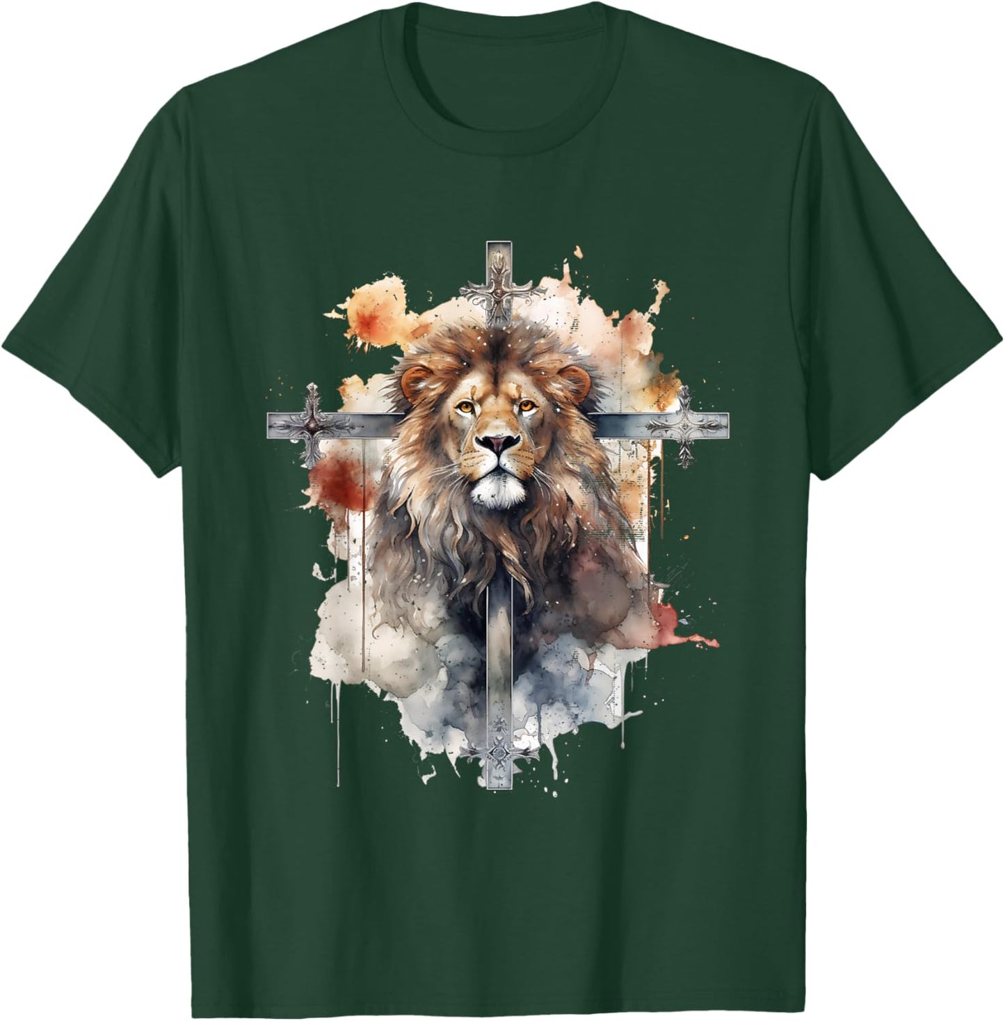 Lion Of Judah Lion Cross Christian Faith Jesus Hebrew Lion T-Shirt - T-Shirt | Forest