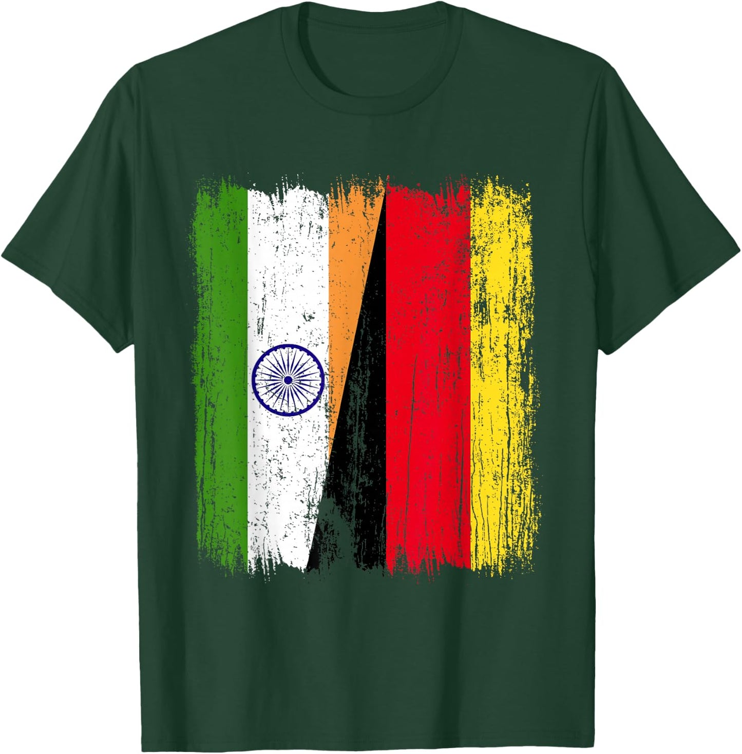 India Germany Half Flag Indian German Heritage T-Shirt - T-Shirt | Forest
