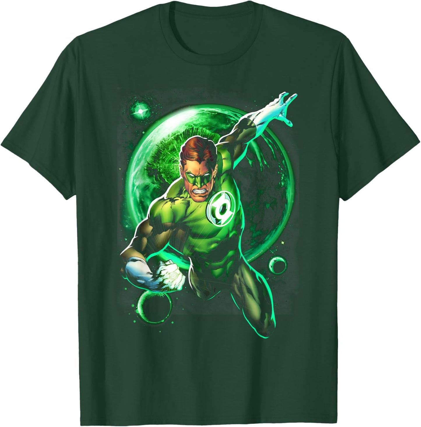 DC Comics Green Lantern Galaxy Glow , -Adult, Black, Short Sleeve, Small T-Shirt - T-Shirt | Forest
