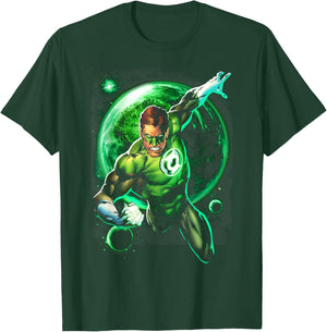 DC Comics Green Lantern Galaxy Glow , -Adult, Black, Short Sleeve, Small T-Shirt - T-Shirt | Forest