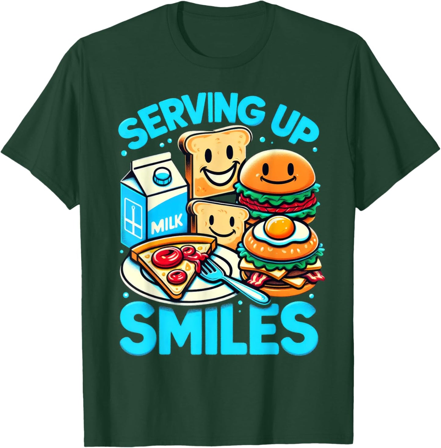 Serving up Smiles Lunch Lady T-Shirt - T-Shirt | Forest