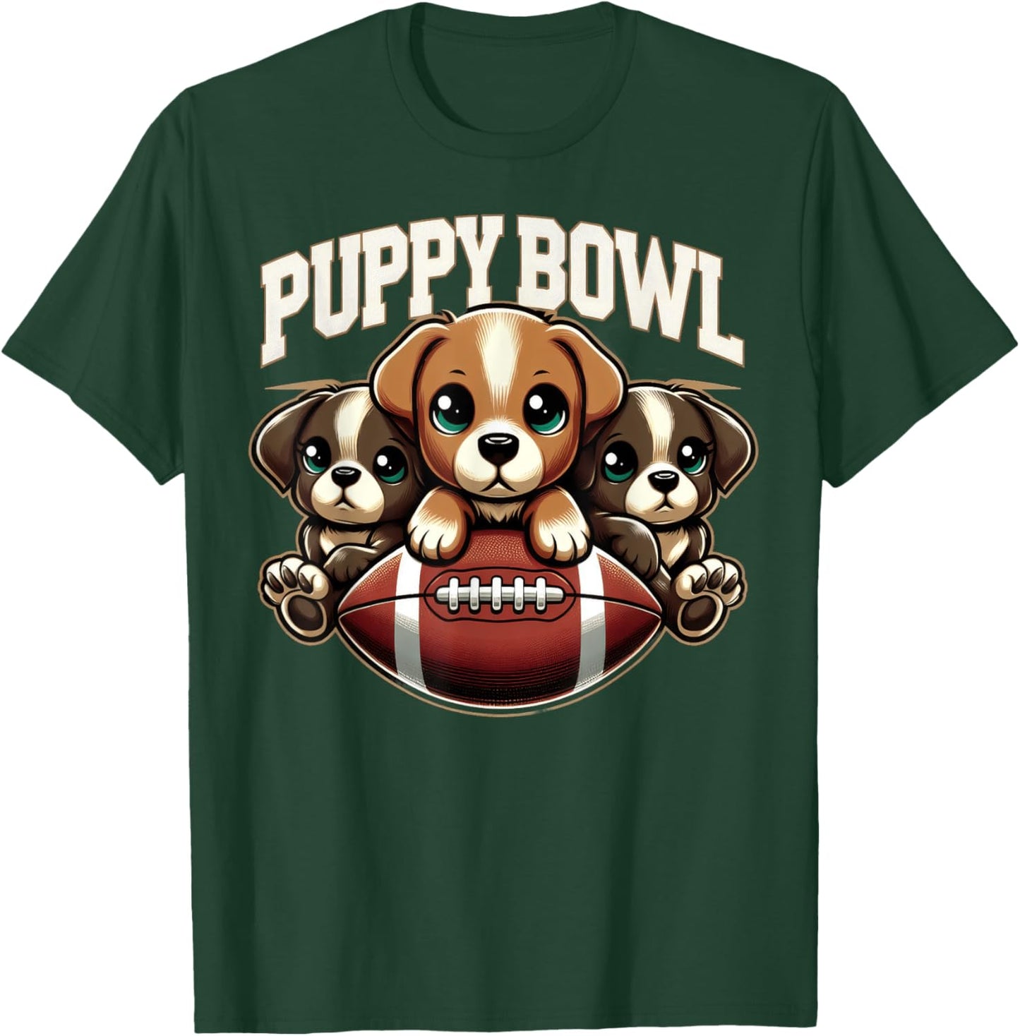 Puppy Bowl Shirt Sunday Funny Puppies Puppybowl Dog Fan Men Women Kids T-Shirt - T-Shirt | Forest