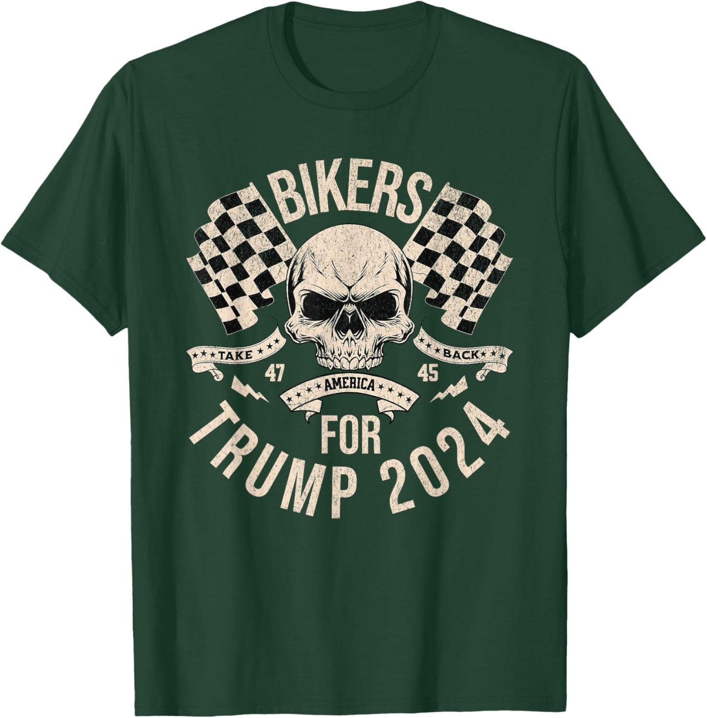 American Bikers for Trump Take America Back Election 2024 T-Shirt - T-Shirt | Forest
