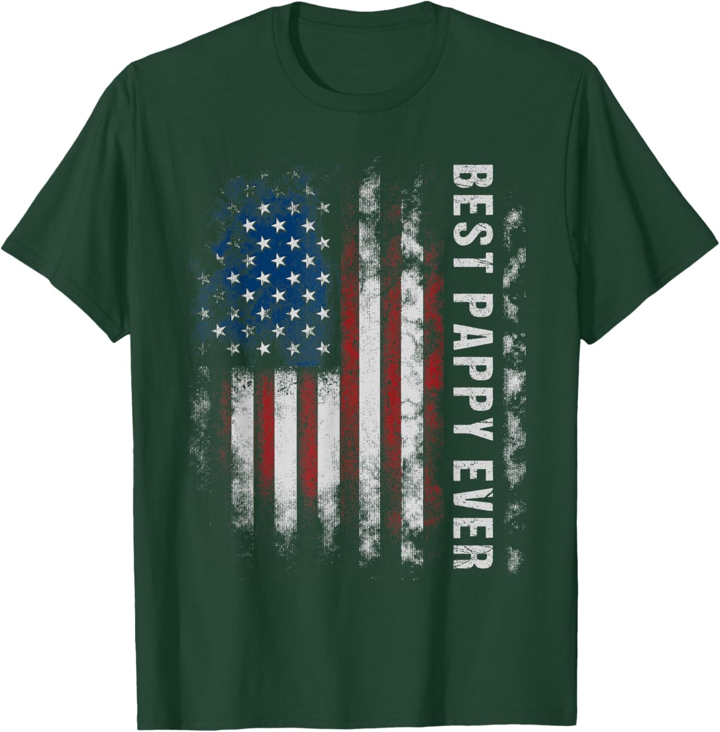 Pappy American Flag Father's Day For Pappy From Daughter Women Kids Men T-Shirt - T-Shirt | Forest
