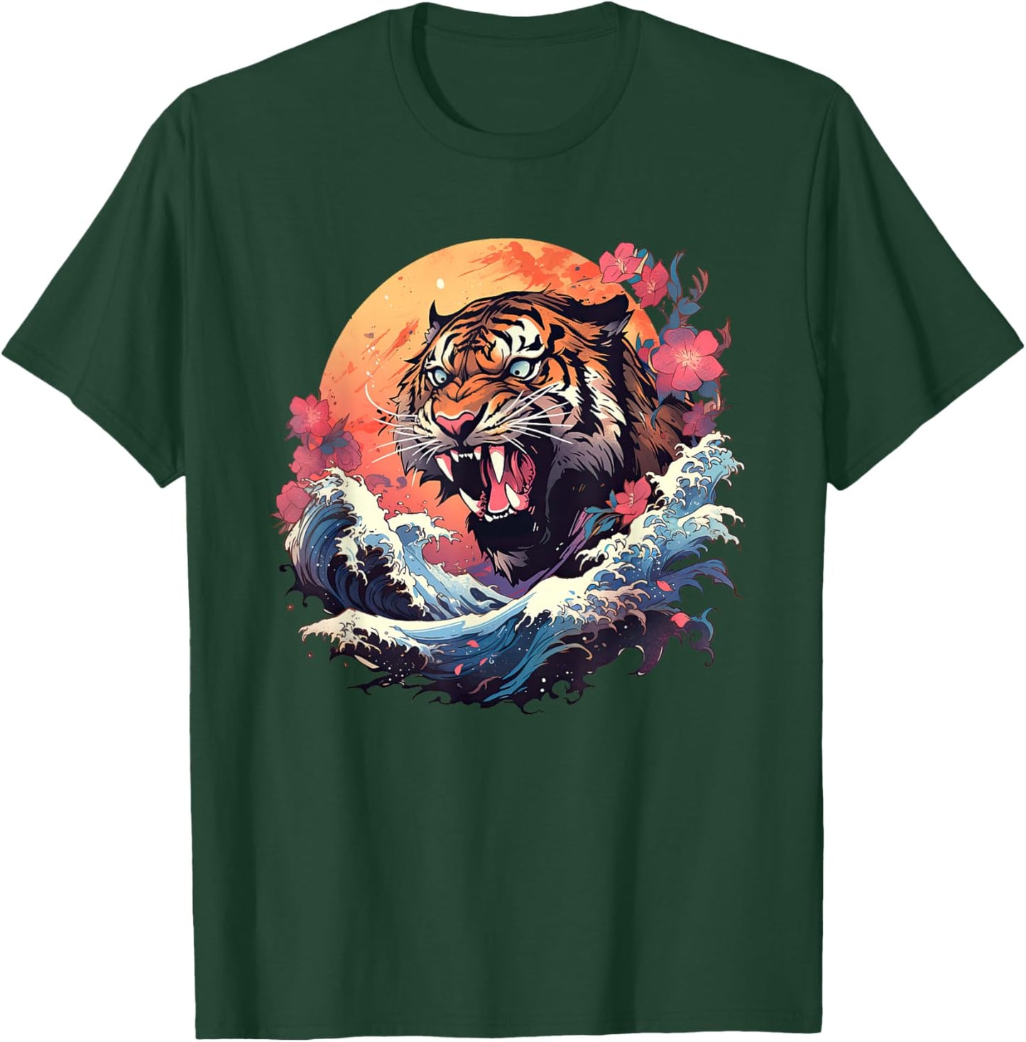 Asian inspired vintage style 80s retro Japanese Tiger T-Shirt - T-Shirt | Forest