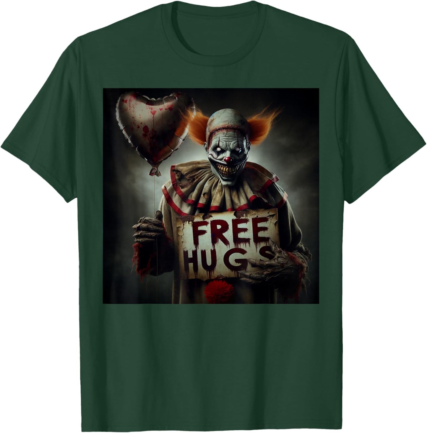 Kostenlose Umarmungen Gruseliger Clown Halloween-Horror zum Valentinstag T-Shirt - T-Shirt | Forest