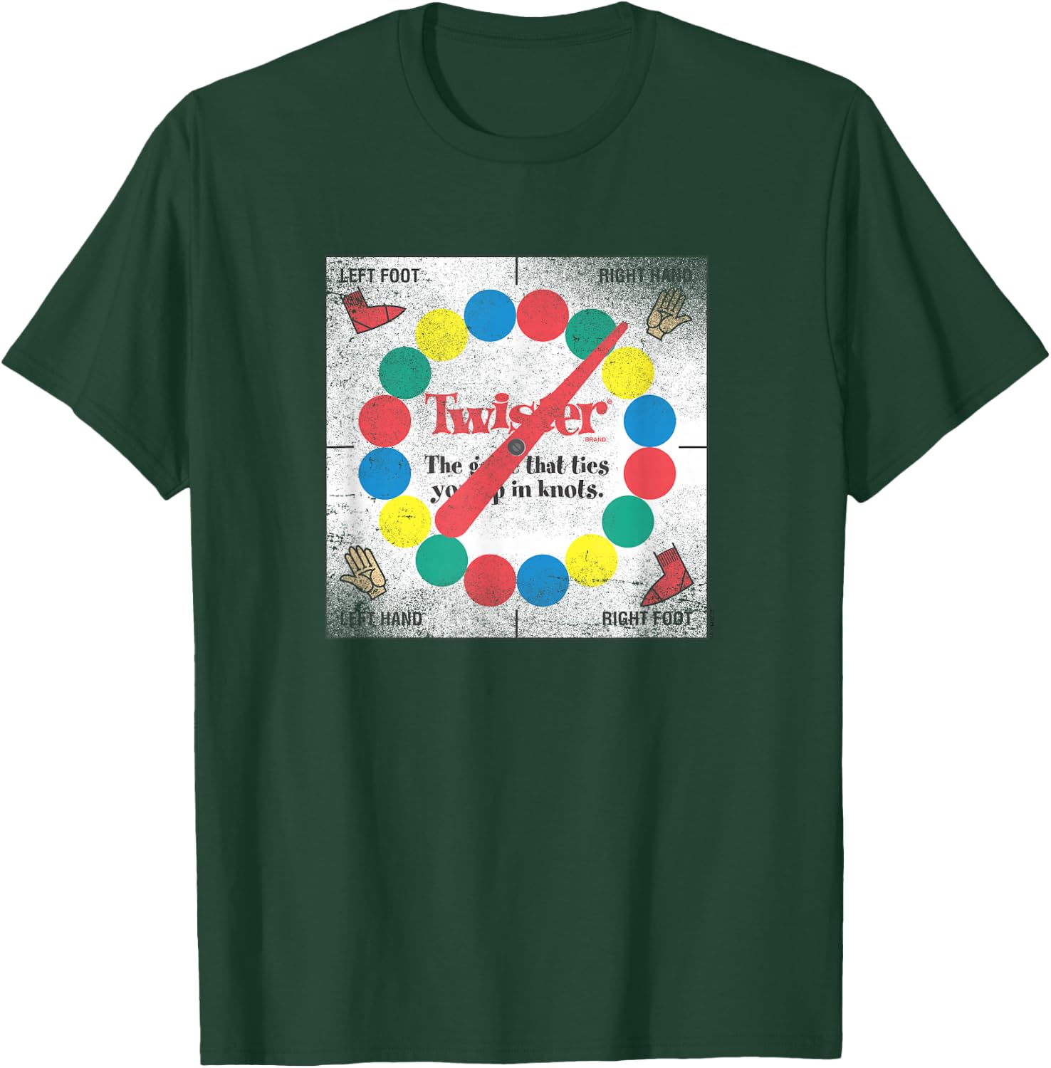 Twister Distressed Classic Game Board T-Shirt - T-Shirt | Forest