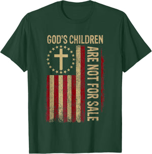 God's Children Are Not For Sale Funny Usa flag American T-Shirt - T-Shirt | Forest