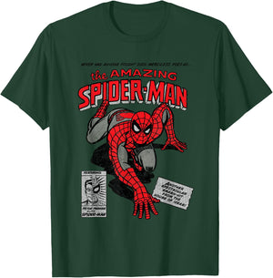 Marvel Spider-Man Retro Comic T-Shirt - T-Shirt | Forest