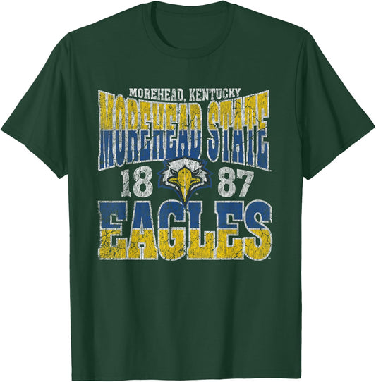 Morehead State Eagles Vintage Scroll Officially Licensed T-Shirt - T-Shirt | Forest