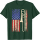Trombone USA American Flag Shirt Jazz Music Vintage Men T-Shirt - T-Shirt | Forest