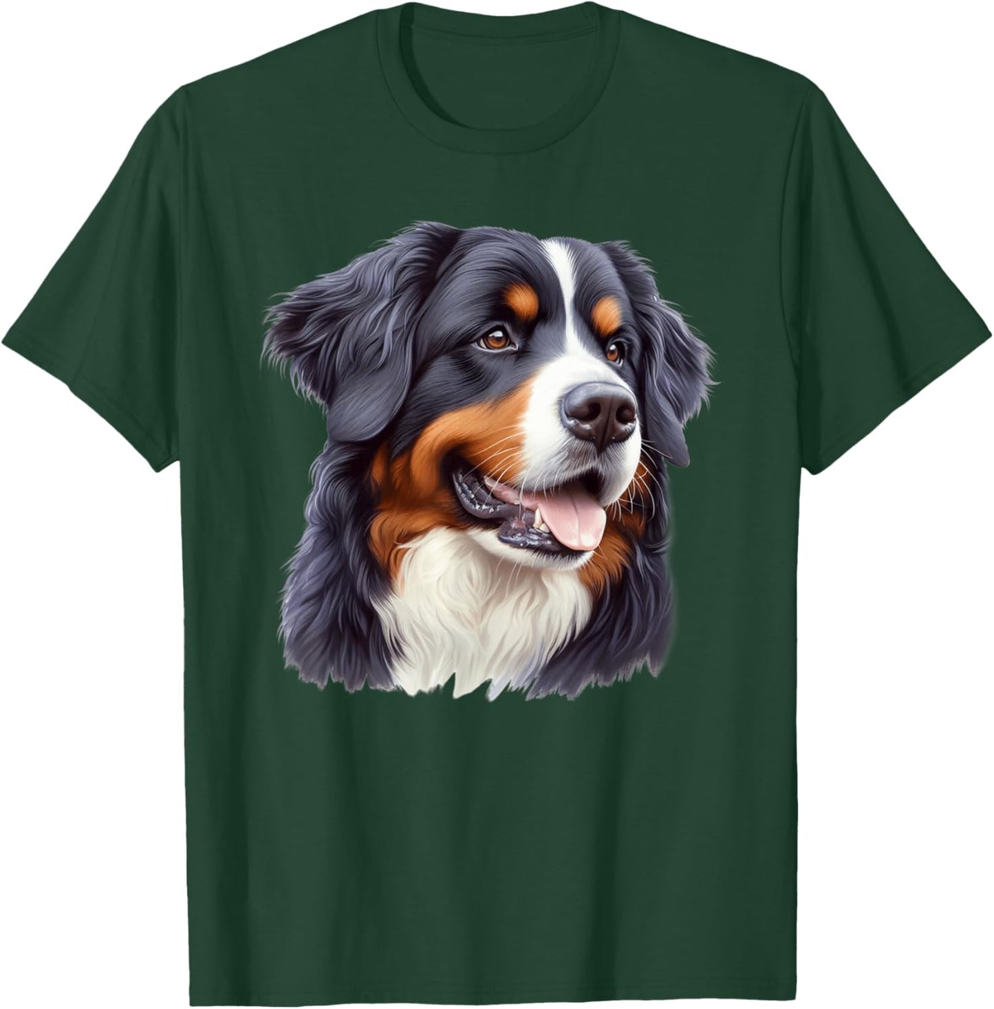 Portrait of Bernese Mountain Dog , Black, S T-Shirt - T-Shirt | Forest