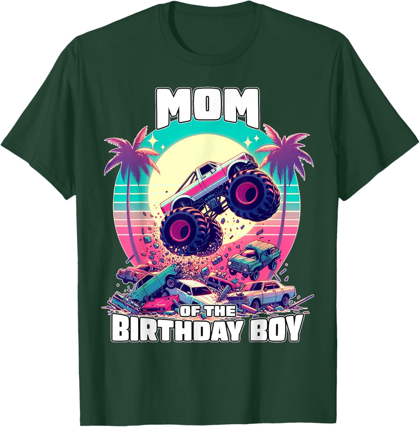 Monster Truck Mom of The Birthday Boy Shirt for Mom Women T-Shirt - T-Shirt | Forest