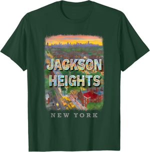 Jackson Heights New York Queens NY Neighborhood Life SD442 T-Shirt - T-Shirt | Forest