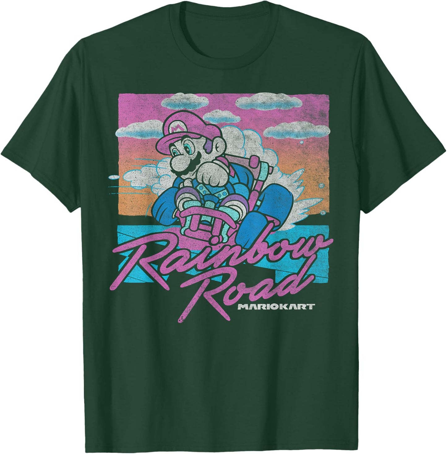 Mario Kart Mario Rainbow Road Pastel Poster Small T-Shirt - T-Shirt | Forest