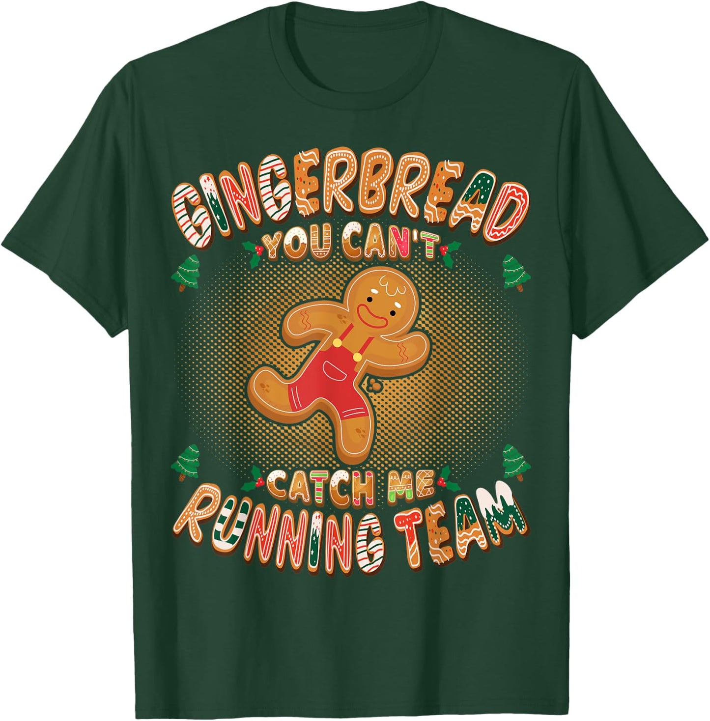 Gingerbread Running Team Funny Gingerbread Christmas T-Shirt - T-Shirt | Forest