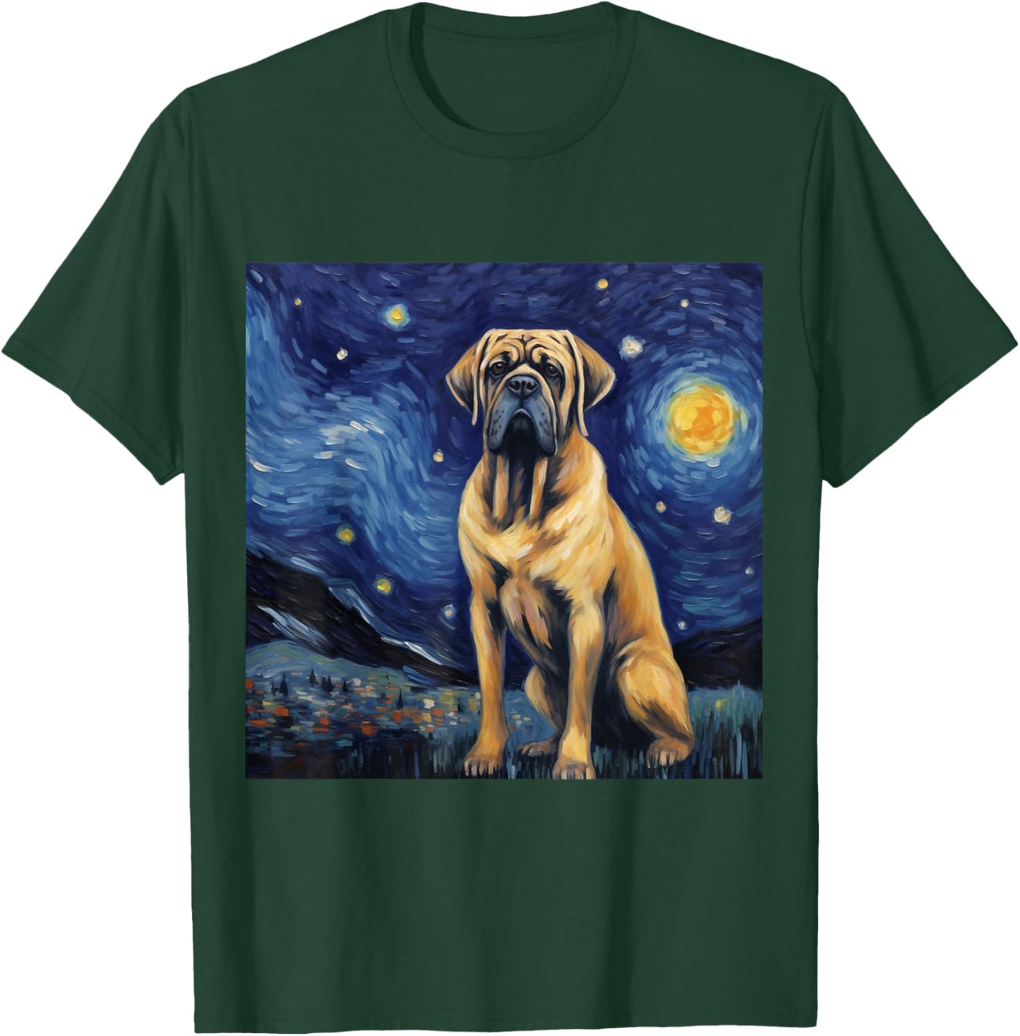 English Mastiff Starry Night - English Mastiff T-Shirt - T-Shirt | Forest