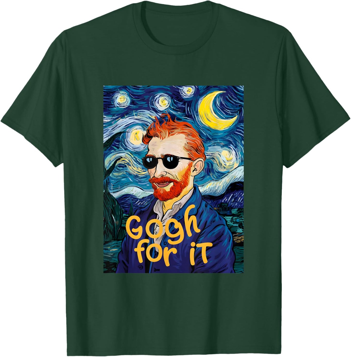 Gogh For It Let It Gogh Vincent Van Gogh Artist Funny Image T-Shirt - T-Shirt | Forest