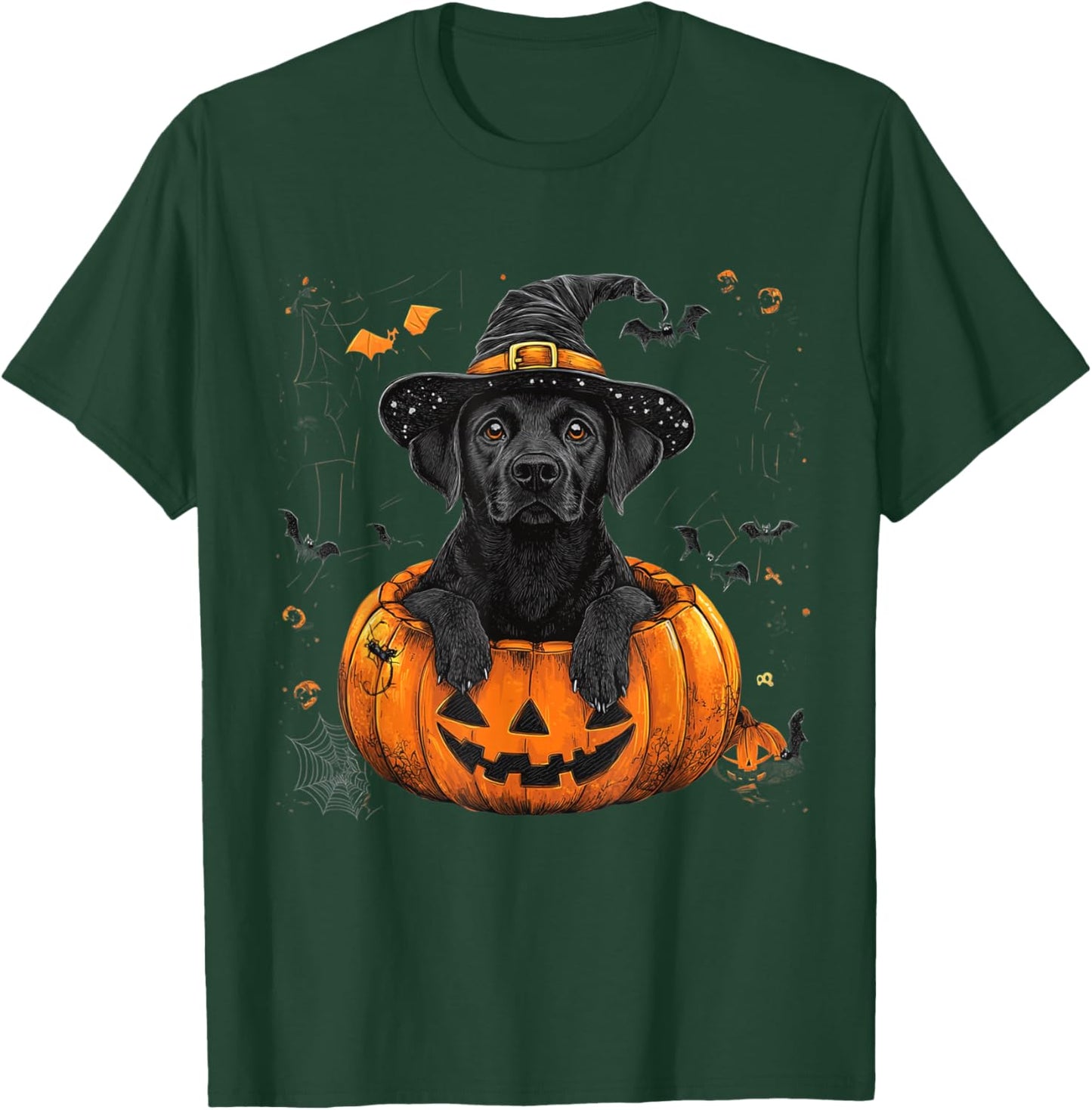 Black Lab Labrador Pumpkin Halloween Thanksgiving Men Women T-Shirt - T-Shirt | Forest