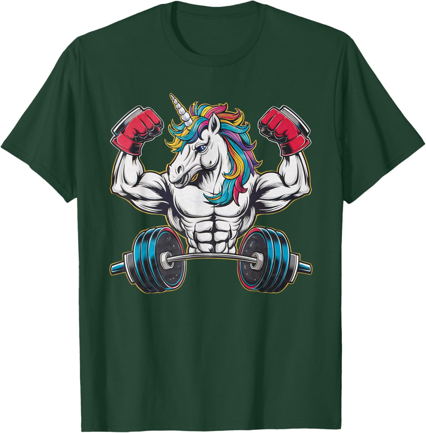 Unicorn Powerlifting Weightlifting Gym Strongman Deadlifts T-Shirt - T-Shirt | Forest