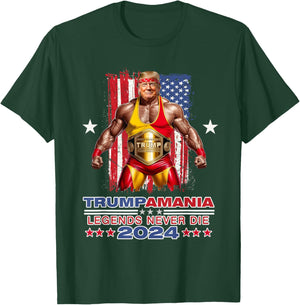 Retro Trump Funny Wrestling Meme Trumpamania 2024 T-Shirt - T-Shirt | Forest