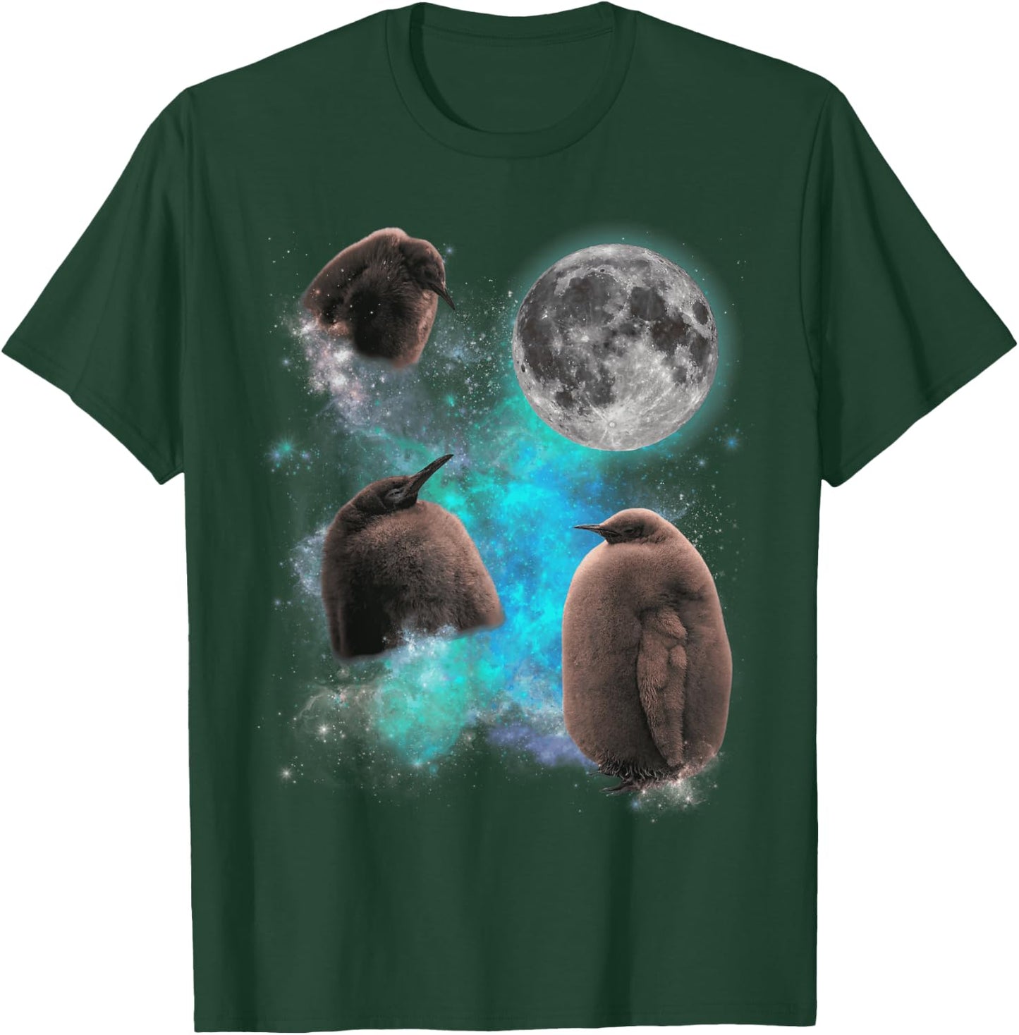 Three Pesto Penguin Moon Funny Pesto Penguin T-Shirt - T-Shirt | Forest