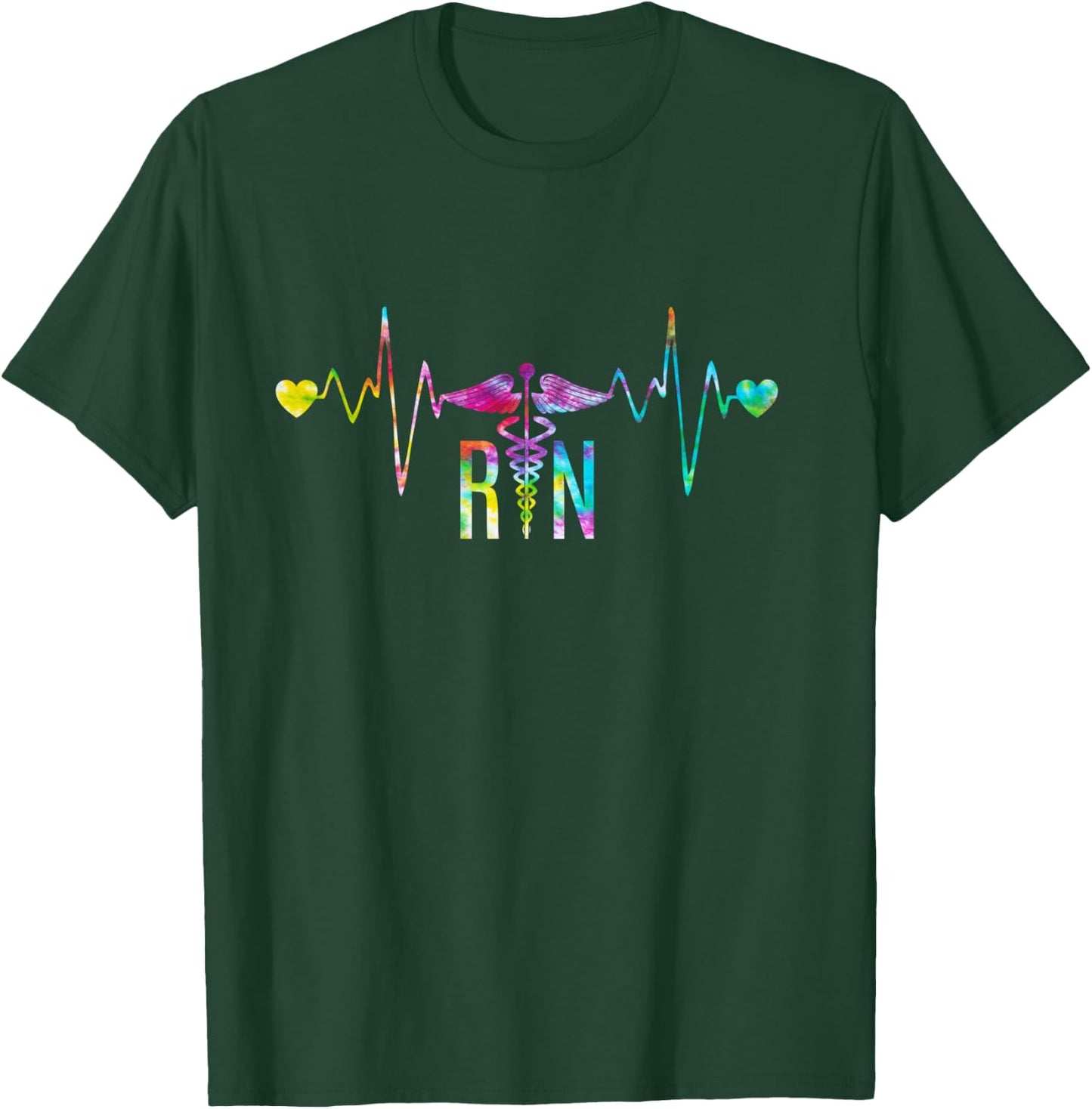 Lovely RN Registered Nurse Tie Dye - Nurse T-Shirt - T-Shirt | Forest