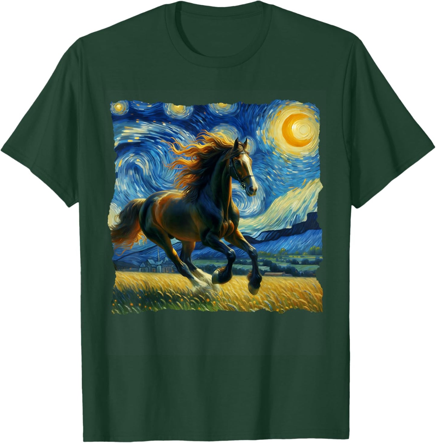 Trakehner Starry Night Trakehner Horse T-Shirt - T-Shirt | Forest