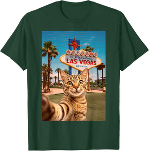 Funny Cat Selfie Las Vegas T-Shirt - T-Shirt | Forest