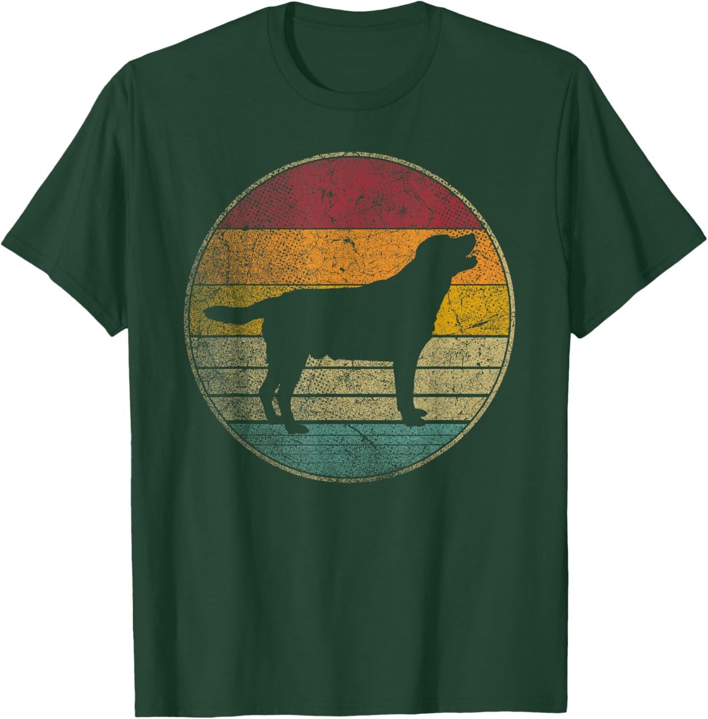 Labrador Retriever Dog Vintage Distressed Retro Silhouette Women Kids T-Shirt - T-Shirt | Forest