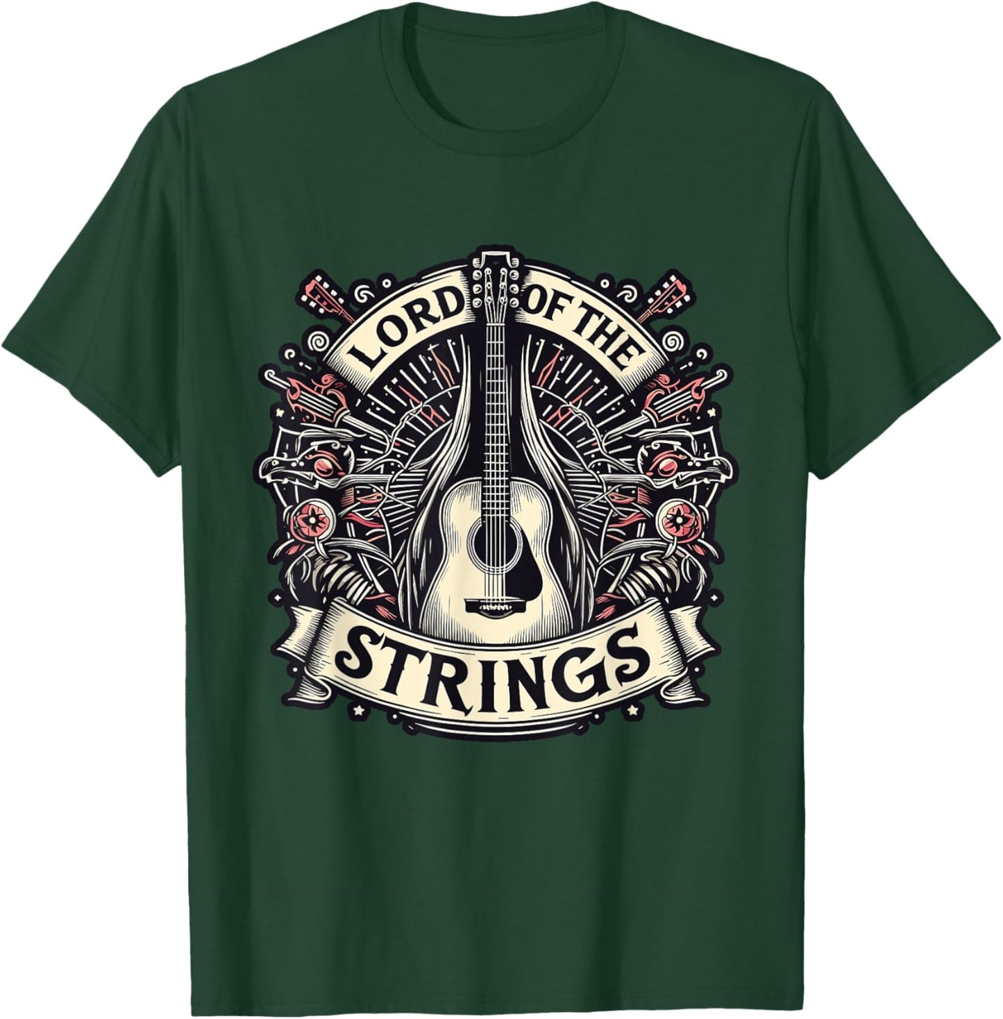 Lord of the Strings Guitar Musician Fantasy T-Shirt - T-Shirt | Forest