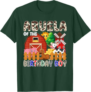 Abuela of The Bday Boy Farm Animals Matching Farm Theme T-Shirt - T-Shirt | Forest