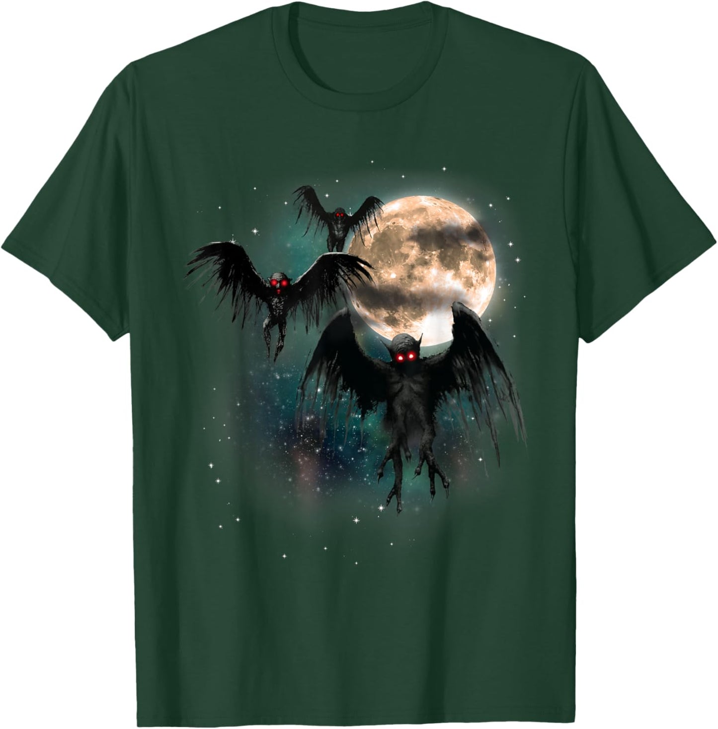Mothman Shirt Cryptid Cryptozoology Monster Cursed Dead Moon T-Shirt - T-Shirt | Forest