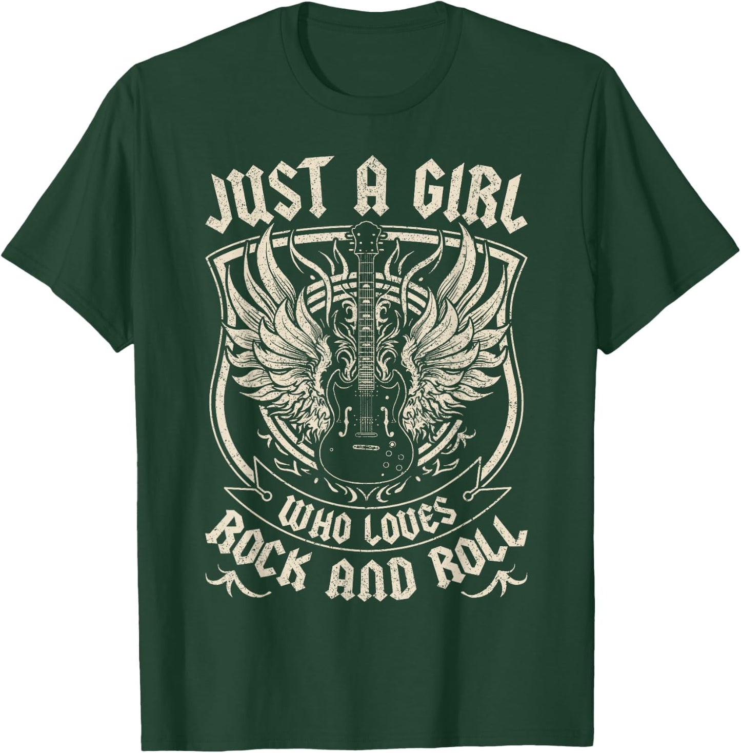 Rock Band Rock Concert Just A Girl Who Loves Rock and Roll T-Shirt - T-Shirt | Forest