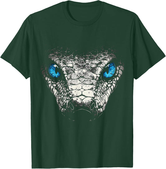 Snake Animal Motif Blue Eyes Art Snake T-Shirt - T-Shirt | Forest