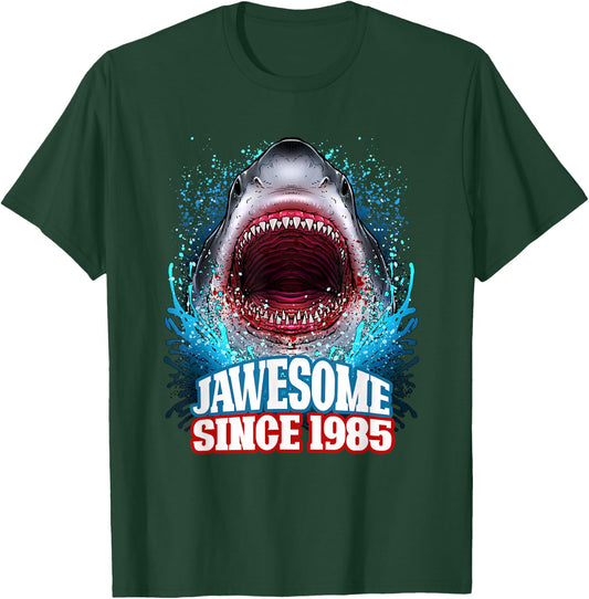 41st Birthday Jawesome Since 1985 Shark 41 Years Old T-Shirt - T-Shirt | Forest