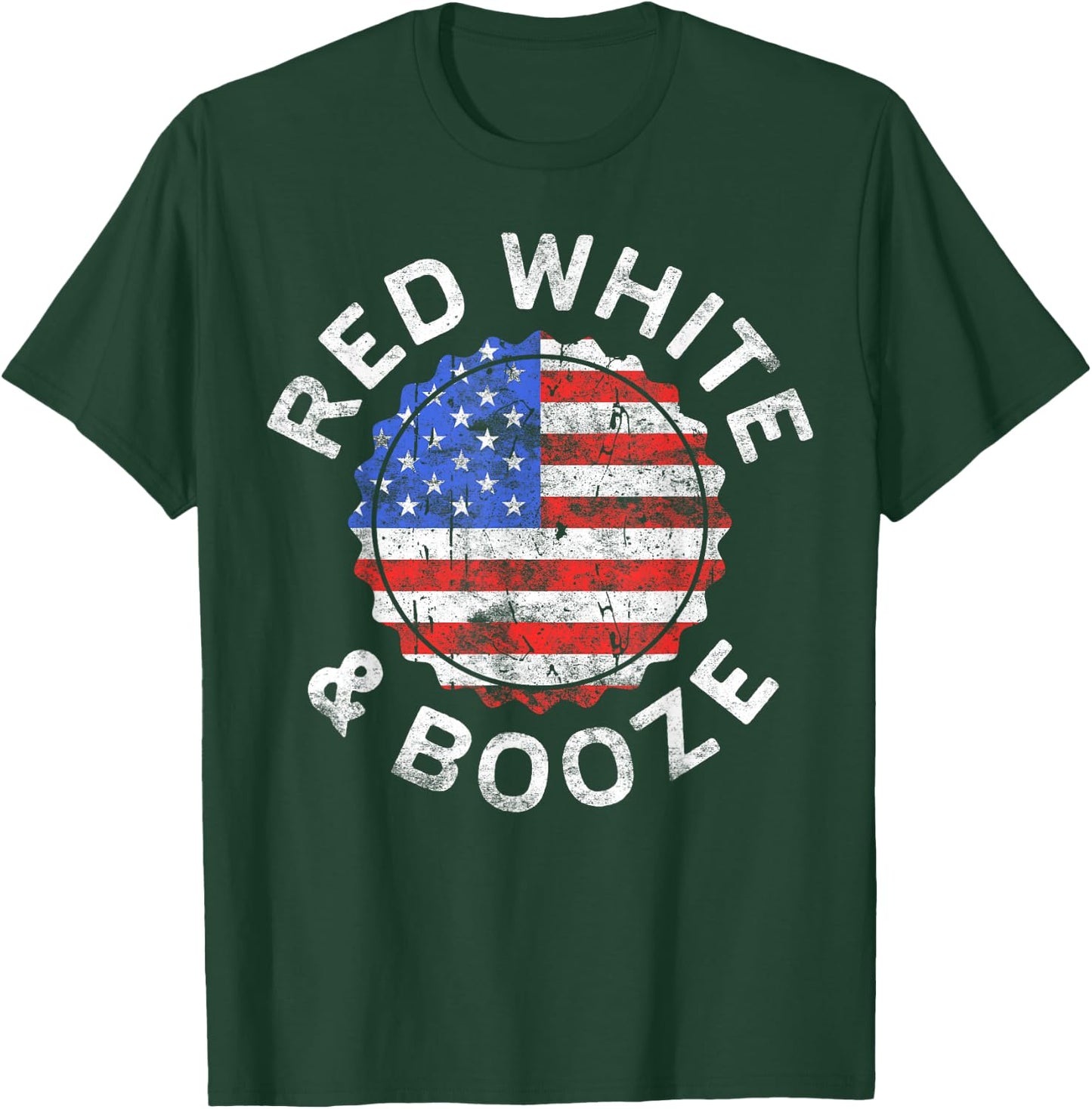 Red White And Booze Shirt Men Women Drinking 4th of July T-Shirt - T-Shirt | Forest