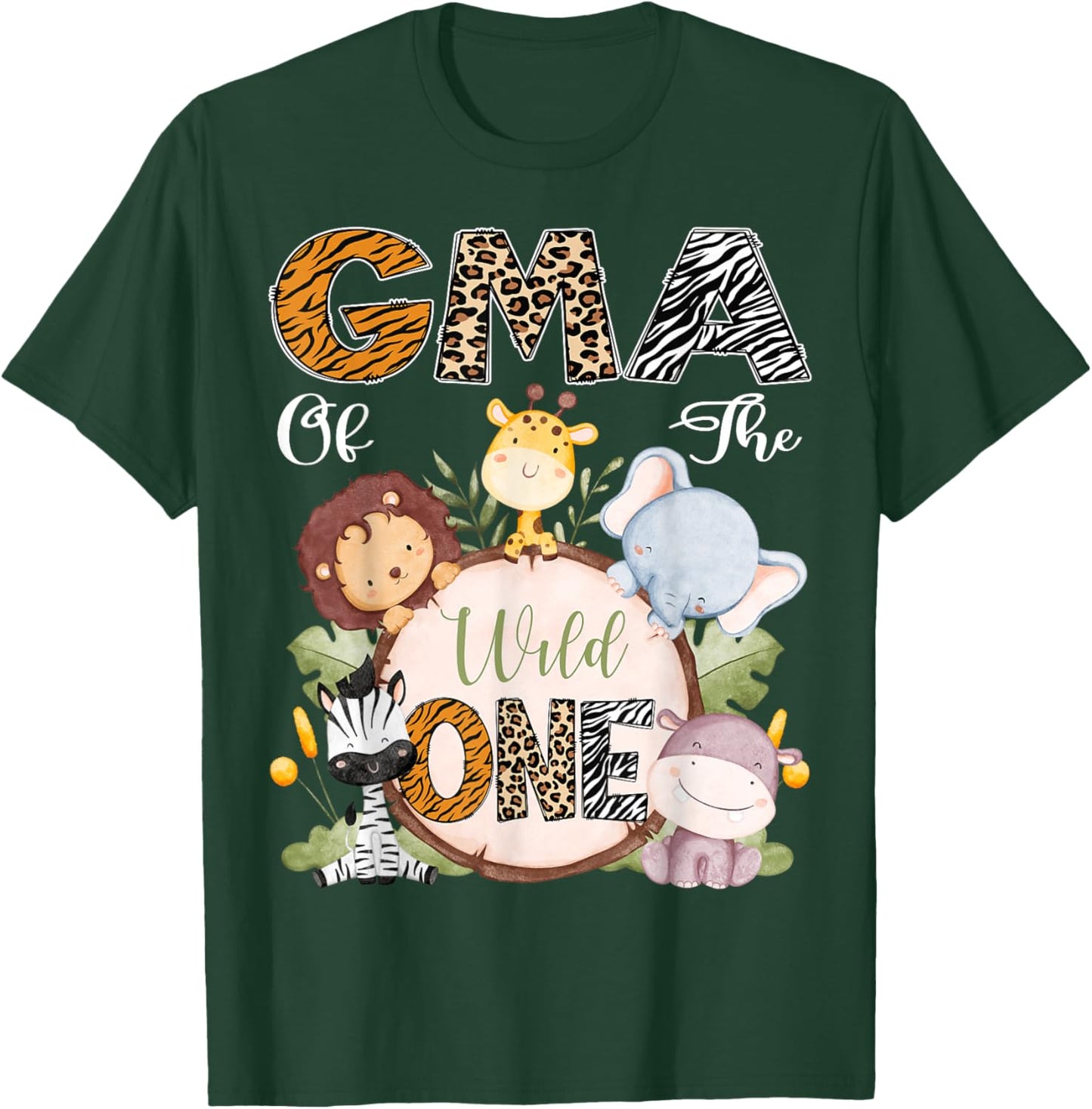 Gma Of The Wild One 1St Birthday Safari Woodland T-Shirt - T-Shirt | Forest