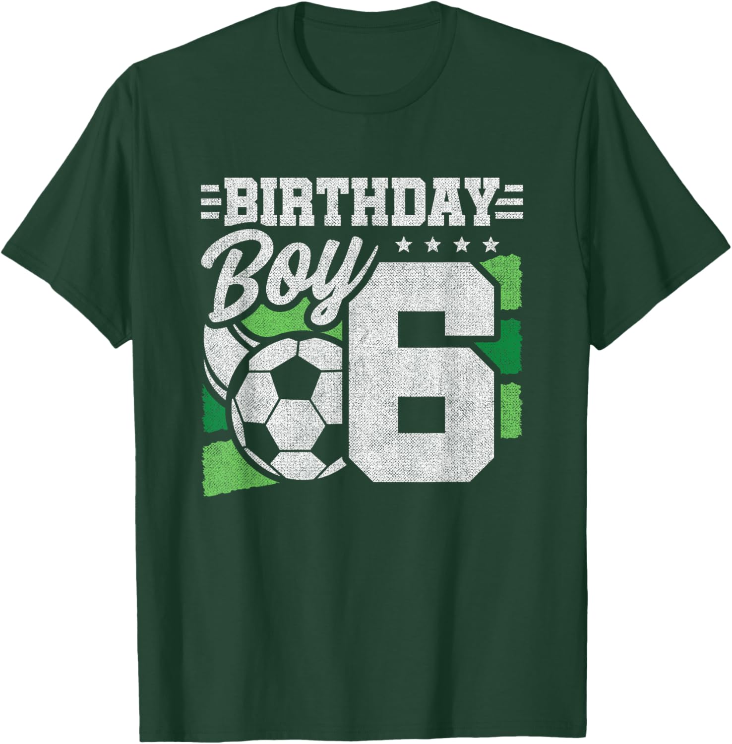 6 Year Old Soccer Birthday - Boys 6th Birthday Soccer T-Shirt - T-Shirt | Forest