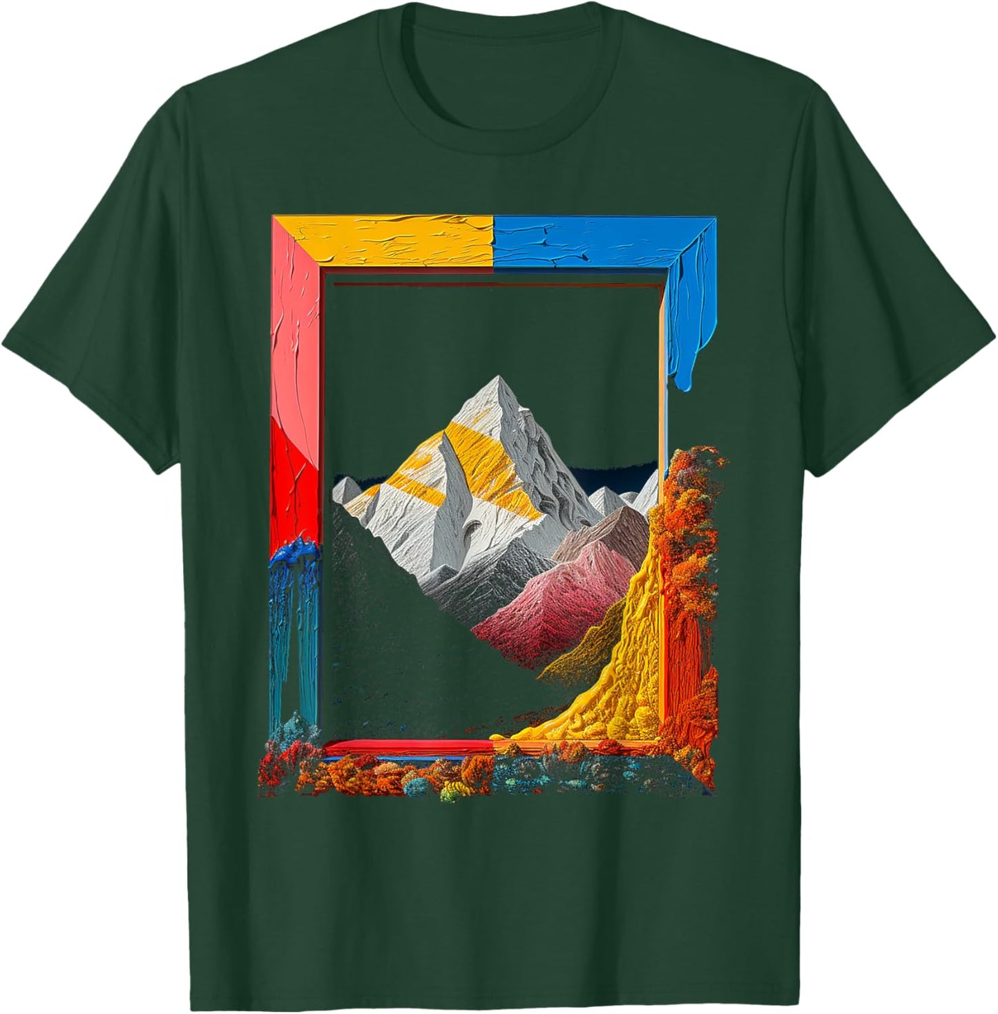 Nature Art Colorful Mountains Graphic Artwork T-Shirt - T-Shirt | Forest