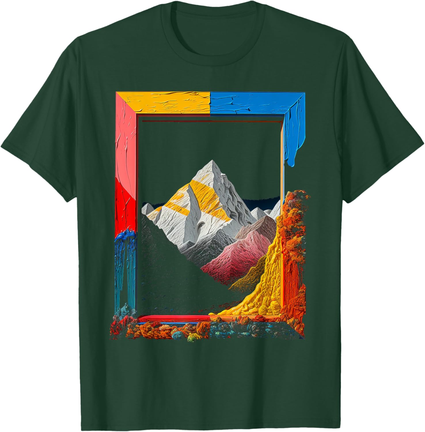 Nature Art Colorful Mountains Graphic Artwork T-Shirt - T-Shirt | Forest