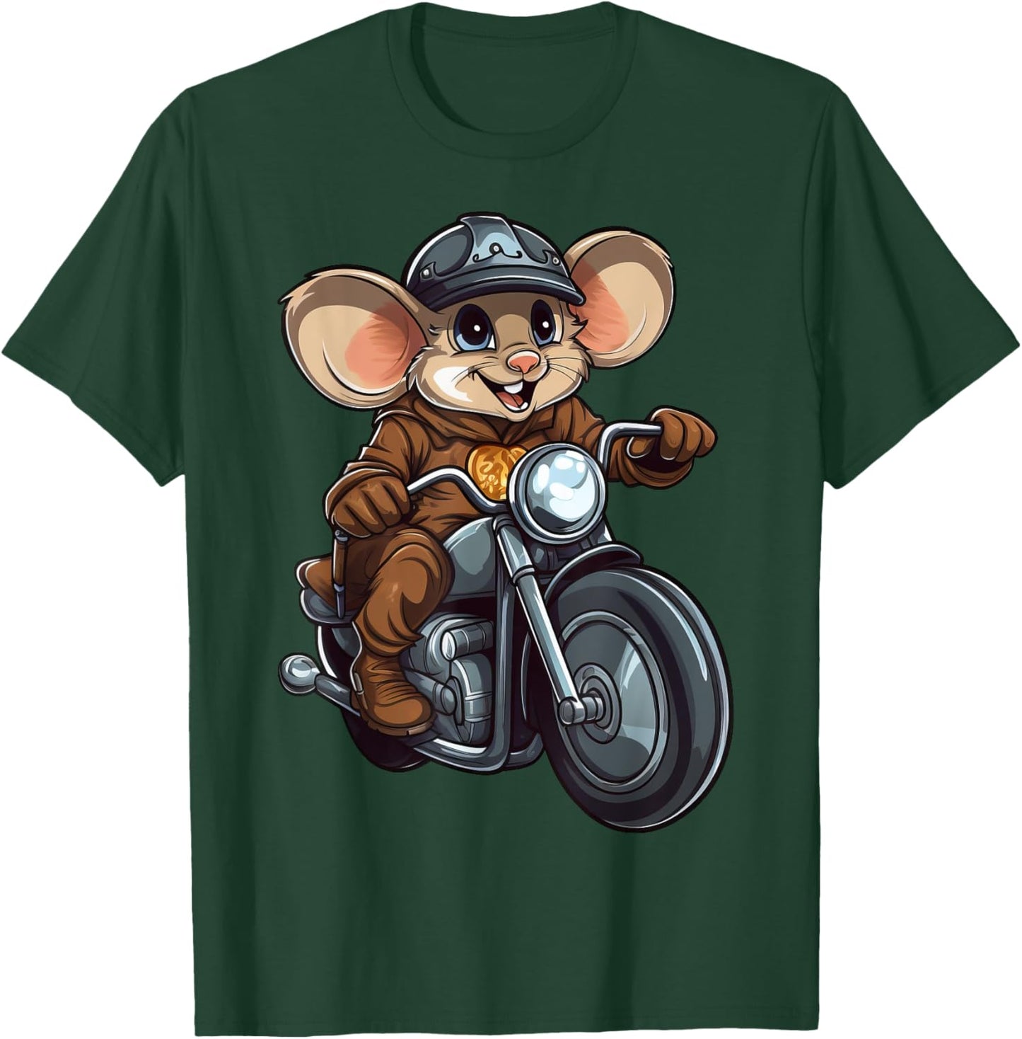 Mice Motorcycle / Motorcyclist Mouse T-Shirt - T-Shirt | Forest