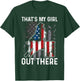Barrel Racing Dad That's My Girl Out There American Flag USA T-Shirt - T-Shirt | Forest