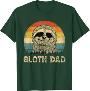 Vintage Sloth Dad Sloth Lovers Daddy Father's Day T-Shirt - T-Shirt | Forest