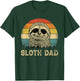Vintage Sloth Dad Sloth Lovers Daddy Father's Day T-Shirt - T-Shirt | Forest