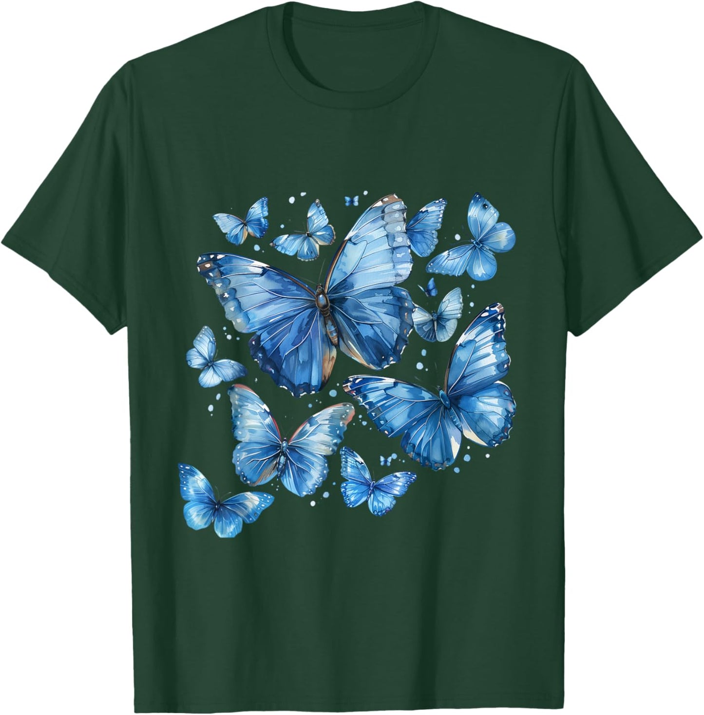 Blue Butterfly gardening Lepidoptera Lover Entomologist T-Shirt - T-Shirt | Forest