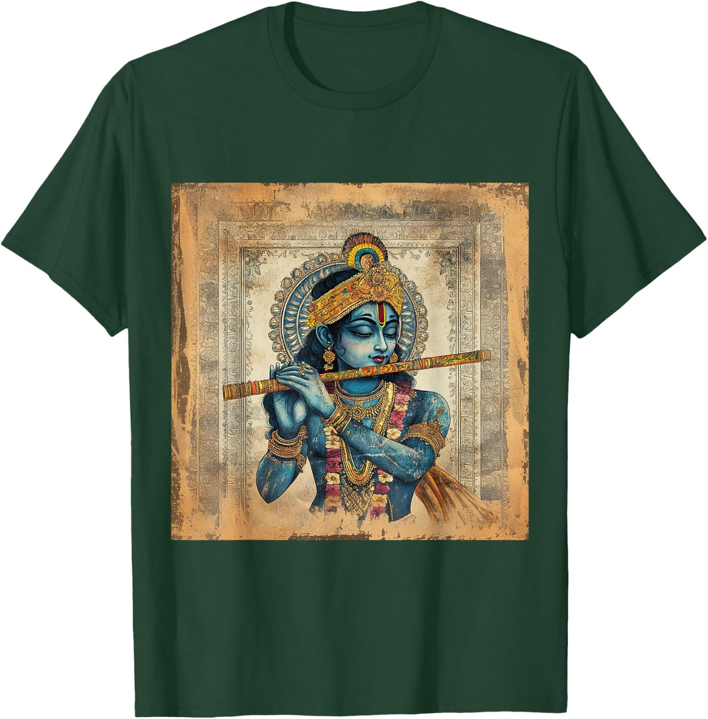 Krishna God oF Love Hindu Deity Ancient Hinduism Mythology T-Shirt - T-Shirt | Forest
