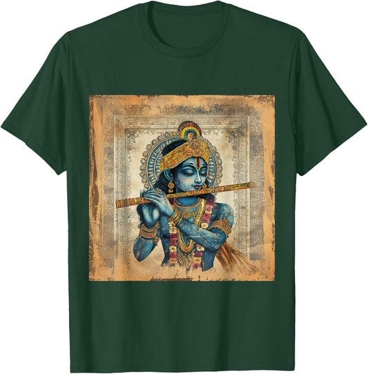 Krishna God oF Love Hindu Deity Ancient Hinduism Mythology T-Shirt - T-Shirt | Forest